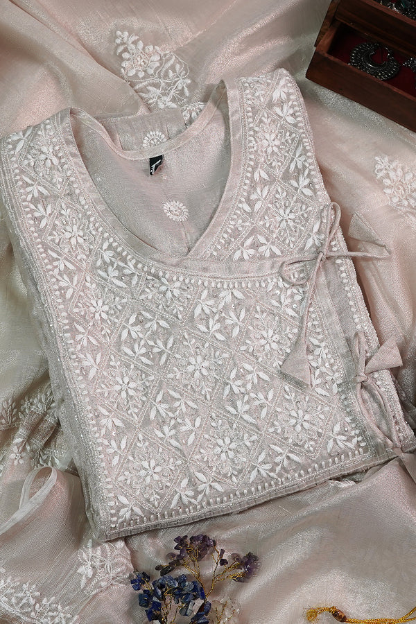 WACA Gul-e-Rose Gold - Tissue Angarkha
