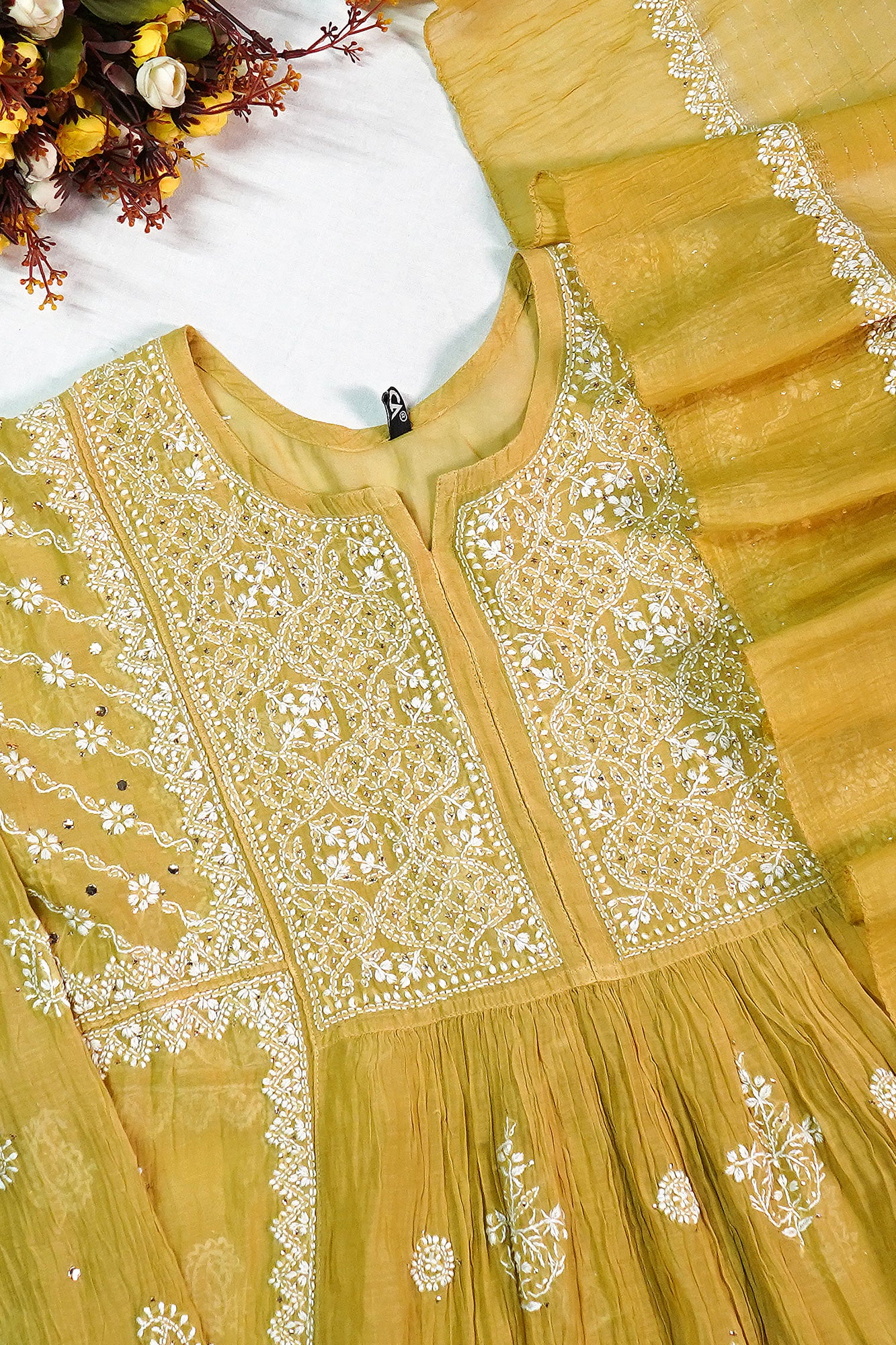 WACA Zard Aafreen - Mul Chanderi Kurta