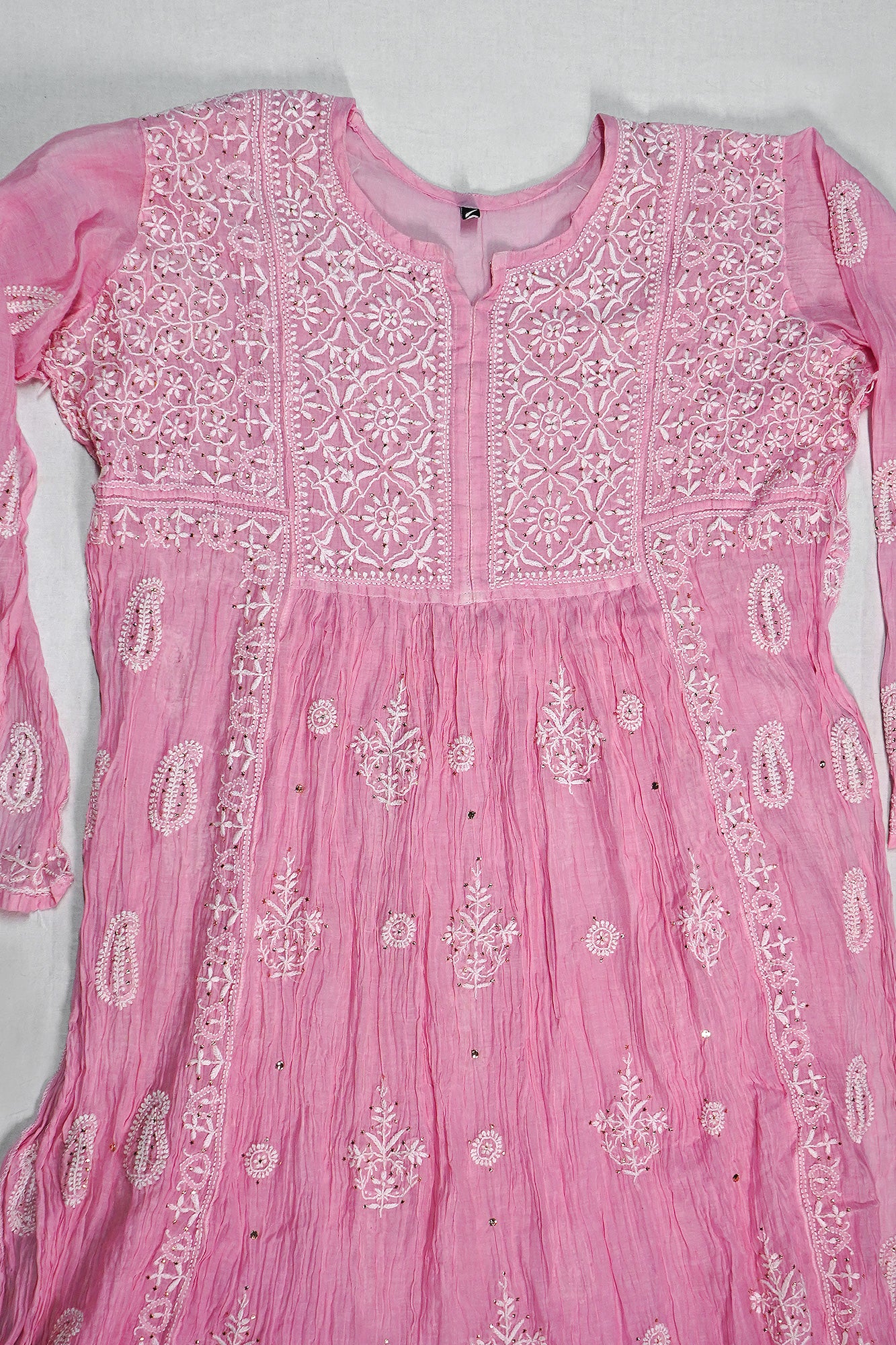 WACA Lucknawi Gulabi Noor - Mul Chanderi Kurta