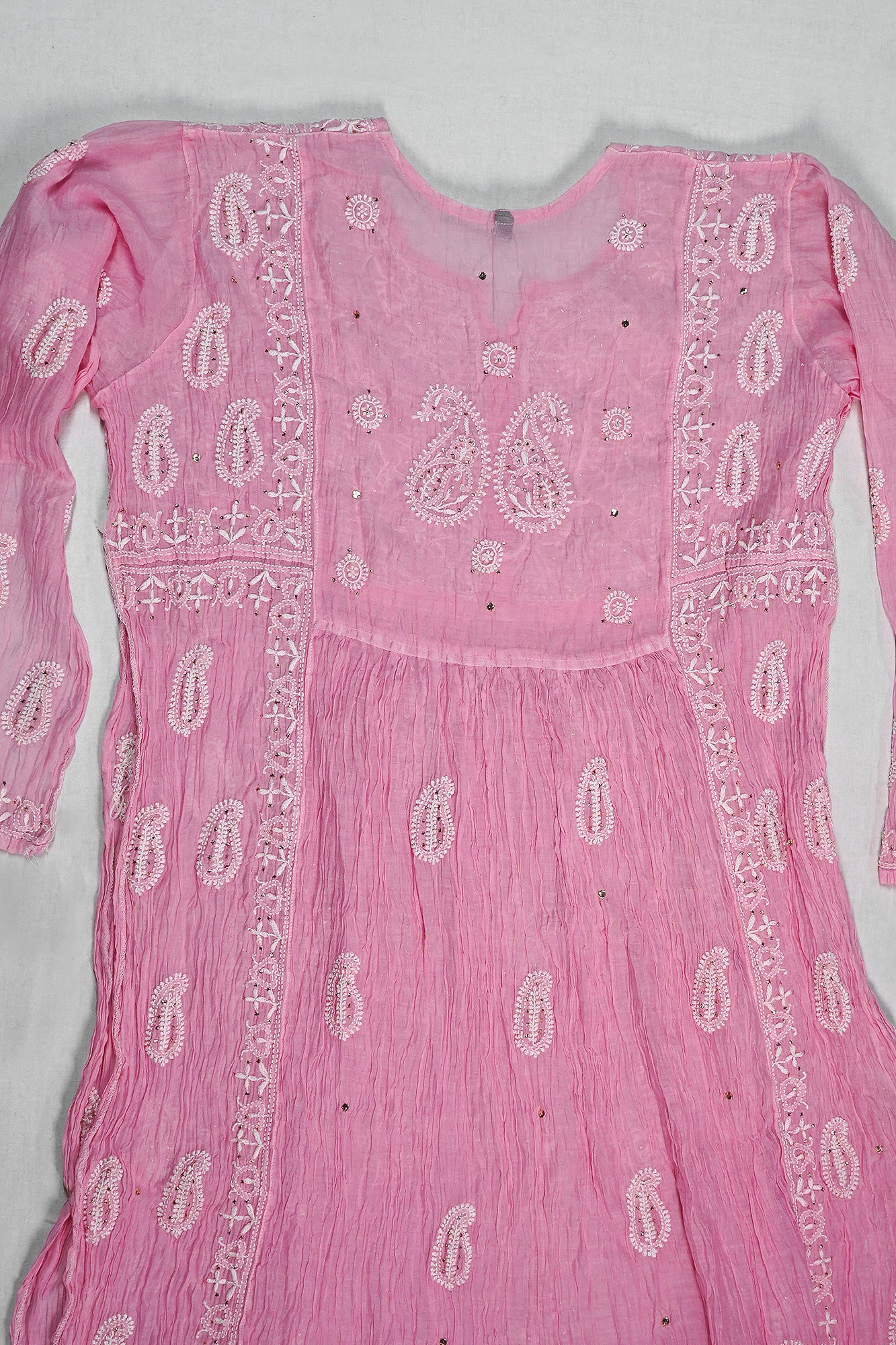 WACA Lucknawi Gulabi Noor - Mul Chanderi Kurta