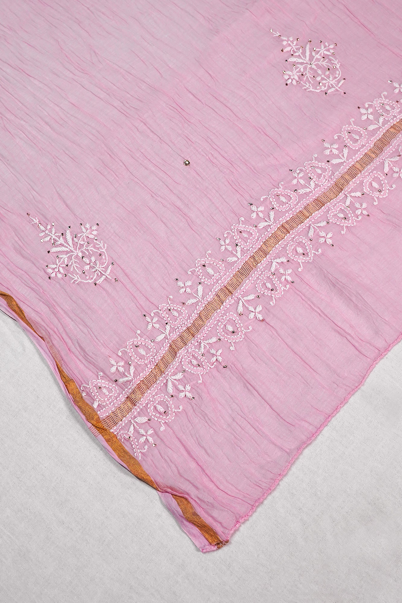 WACA Lucknawi Gulabi Noor - Mul Chanderi Kurta