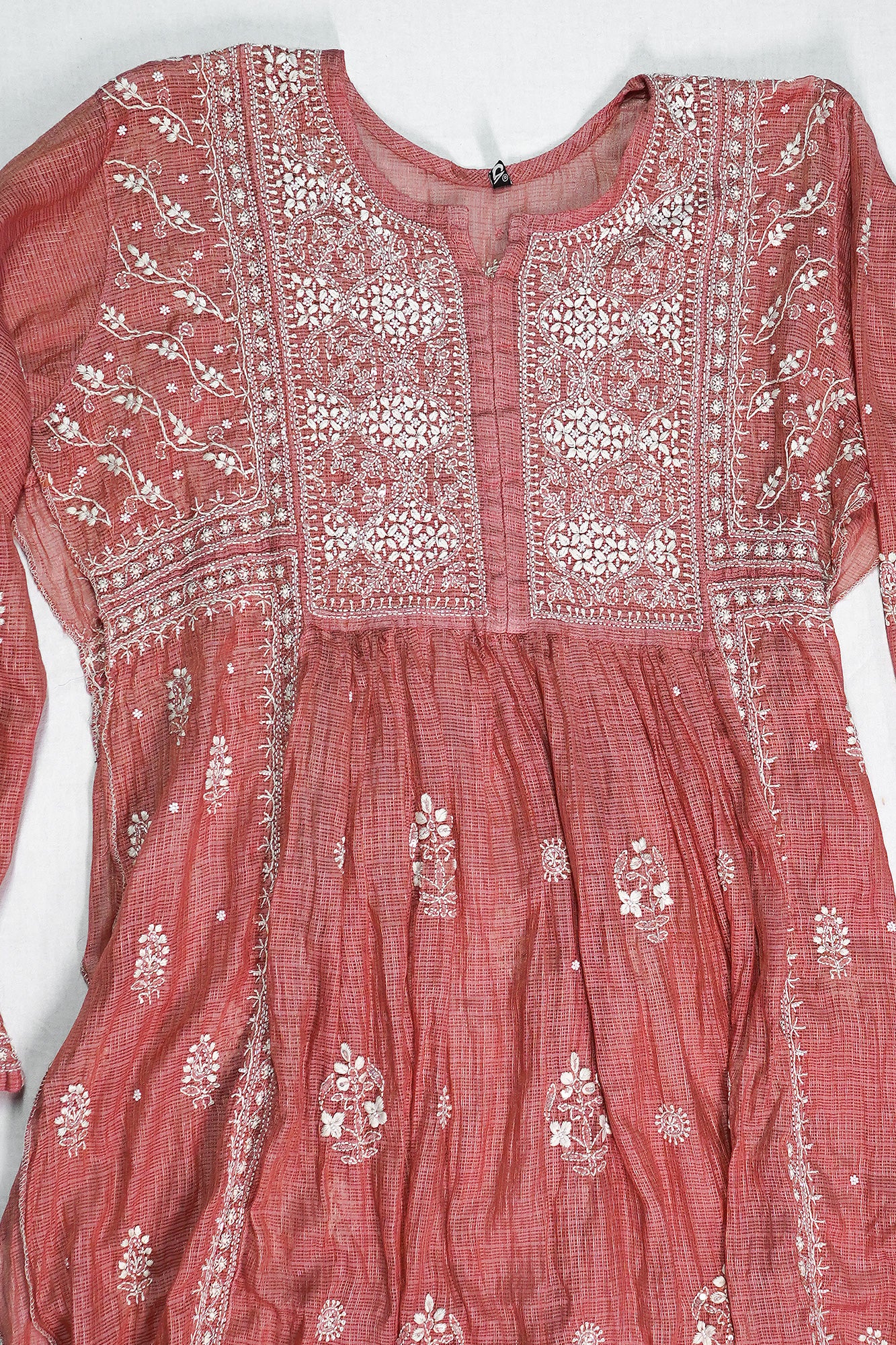 WACA Coral Rose - Silk Kota Doria Kurta