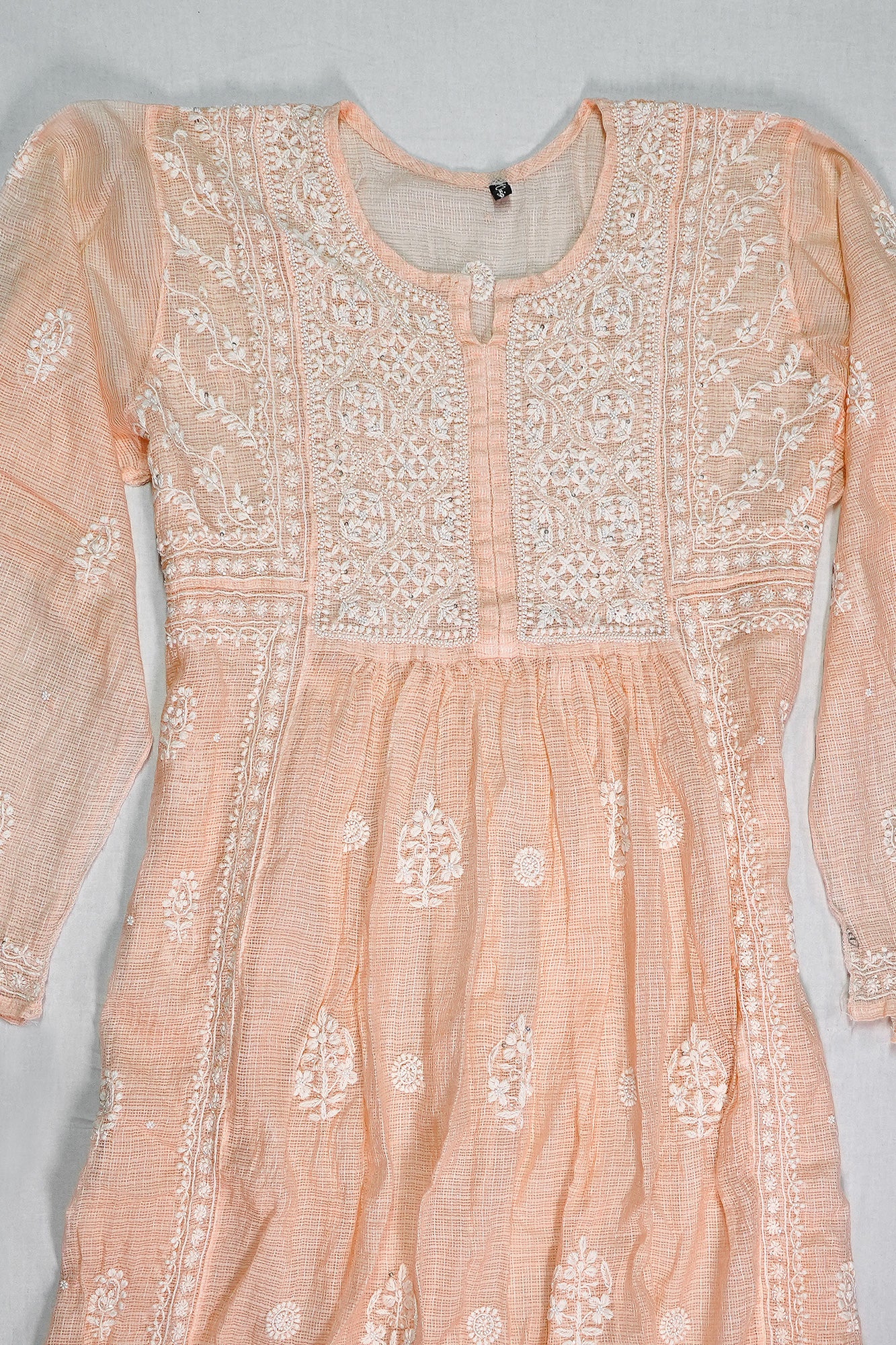 WACA Peach Noor - Silk Kota Doria