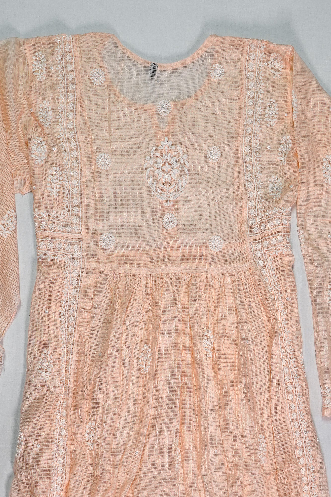 WACA Peach Noor - Silk Kota Doria