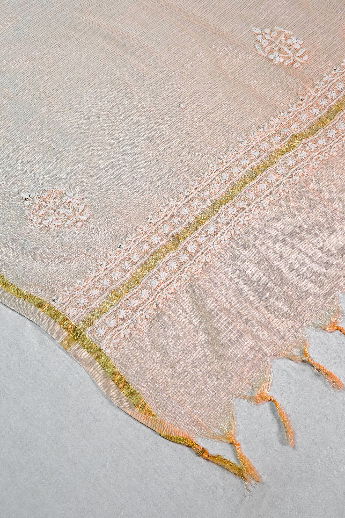 WACA Peach Noor - Silk Kota Doria