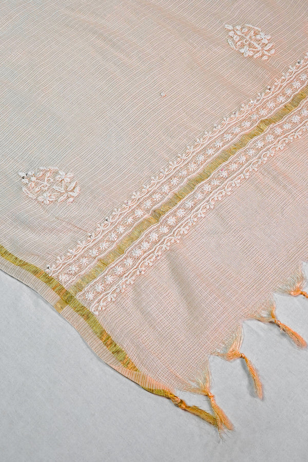 WACA Peach Noor - Silk Kota Doria