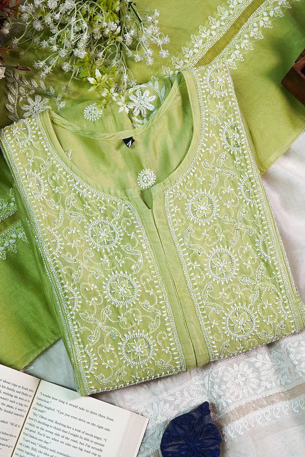 WACA Pista Gulzar - Pure Chanderi Silk Kurta
