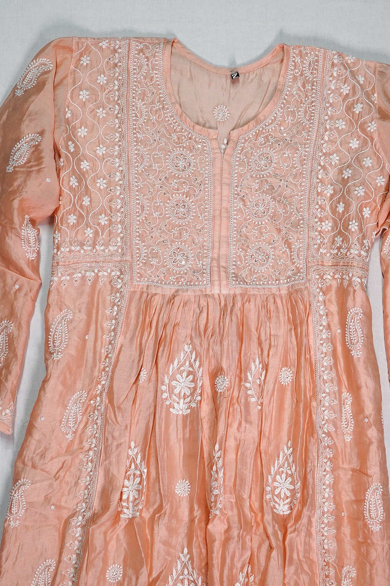 WACA Rang-e-Peach Noor - Pure Chanderi Silk Kurta