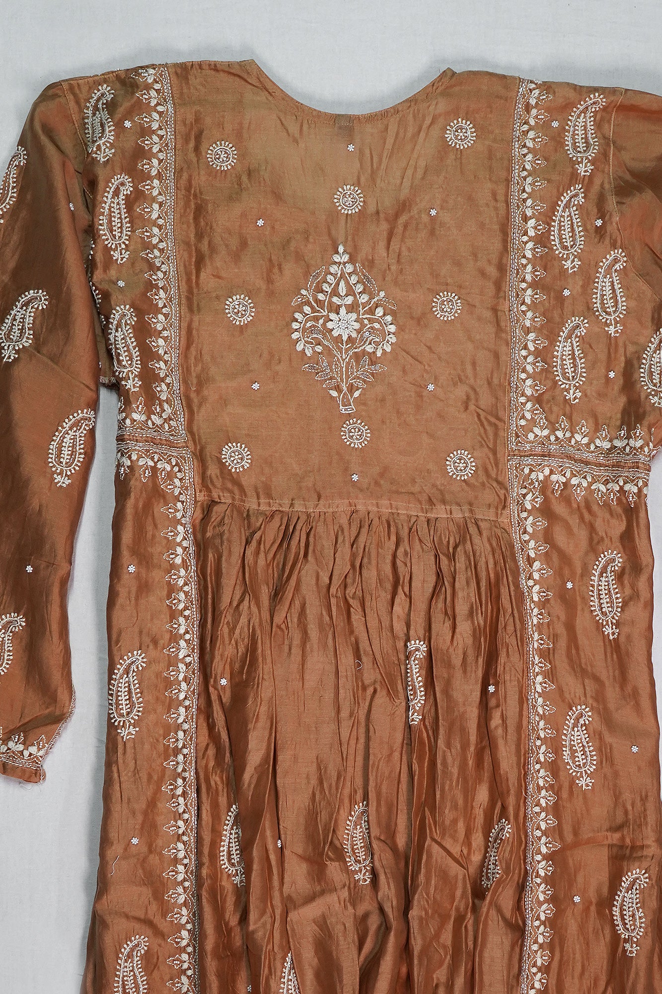 WACA Zard Beige Noor - Pure Chanderi Silk