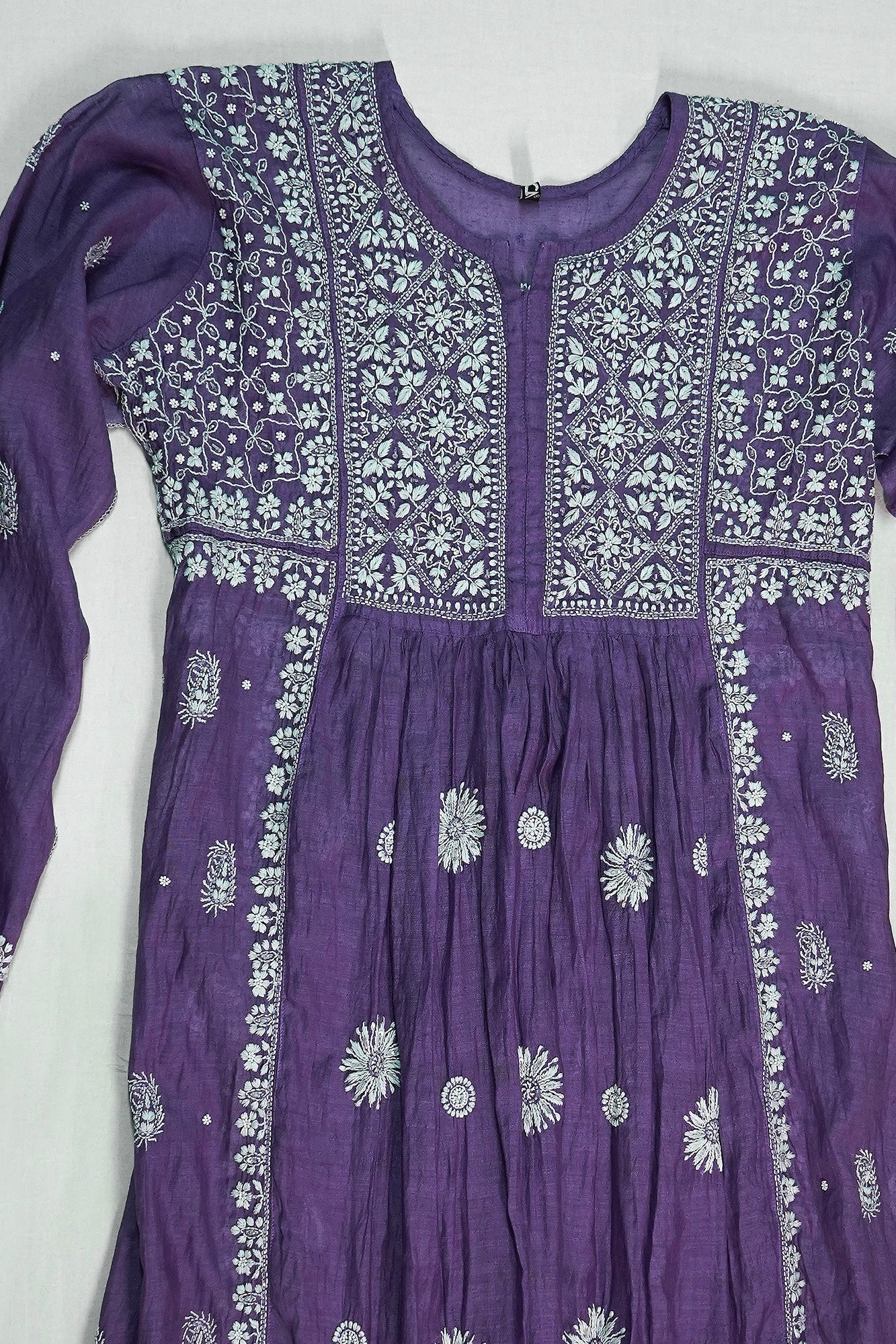 WACA Lucknawi Neelam Violet - Linen Kurta