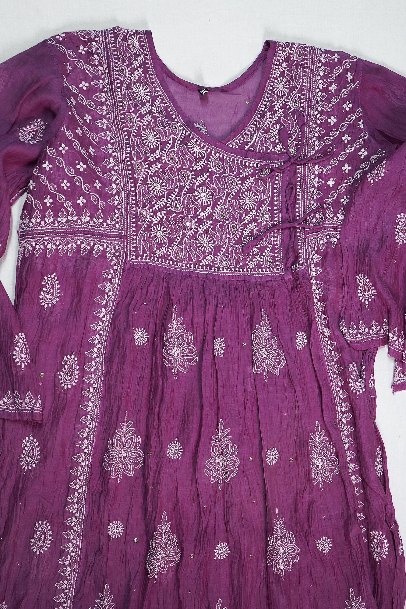 WACA Gulnaar-E-Lucknow - Pure Mul Chanderi Angarkha Set