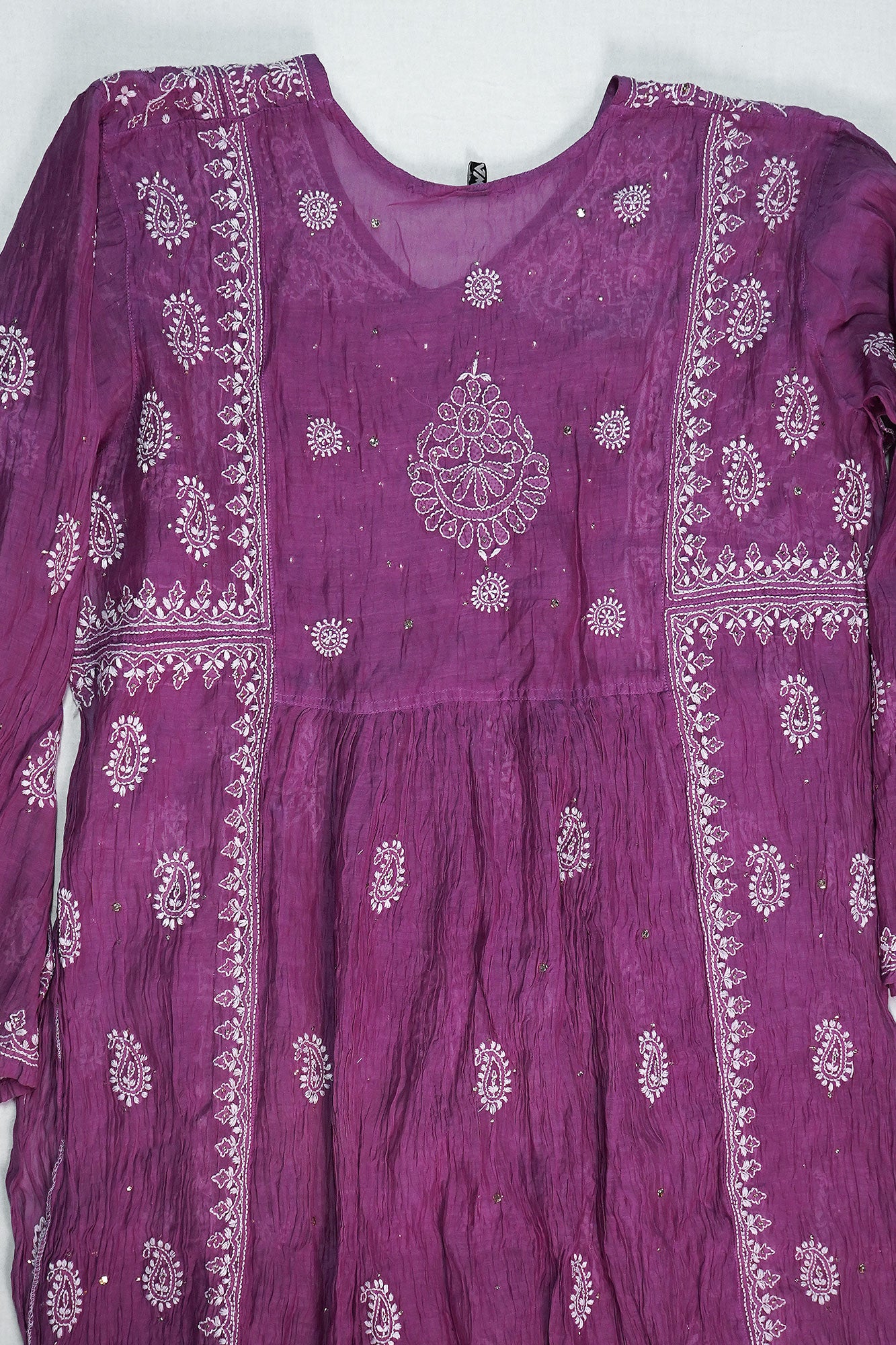 WACA Gulnaar-E-Lucknow - Pure Mul Chanderi Angarkha Set