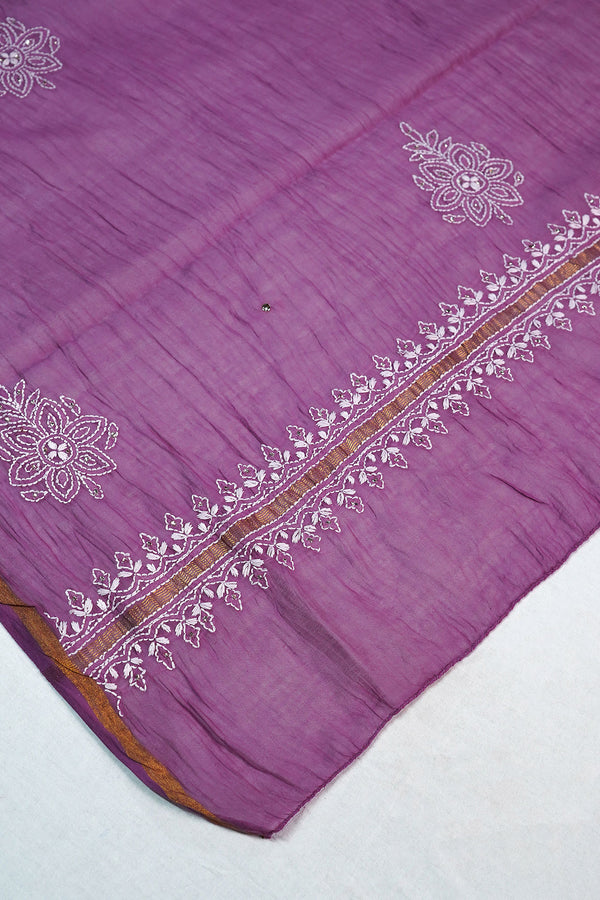 WACA Gulnaar-E-Lucknow - Pure Mul Chanderi Angarkha Set