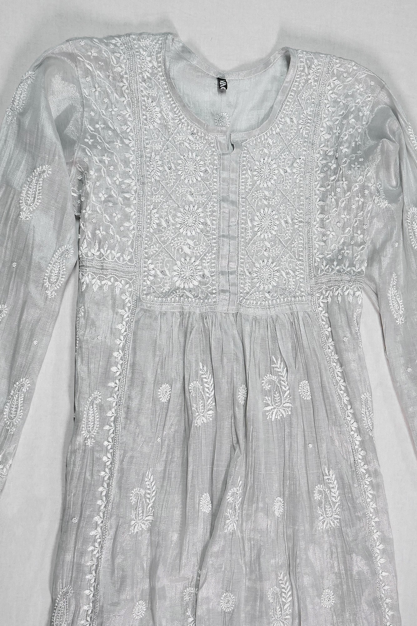 WACA Lucknawi Chaandni Silver - Tissue Kurta