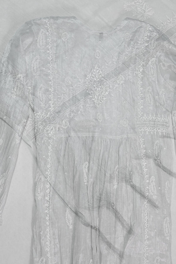 WACA Lucknawi Chaandni Silver - Tissue Kurta