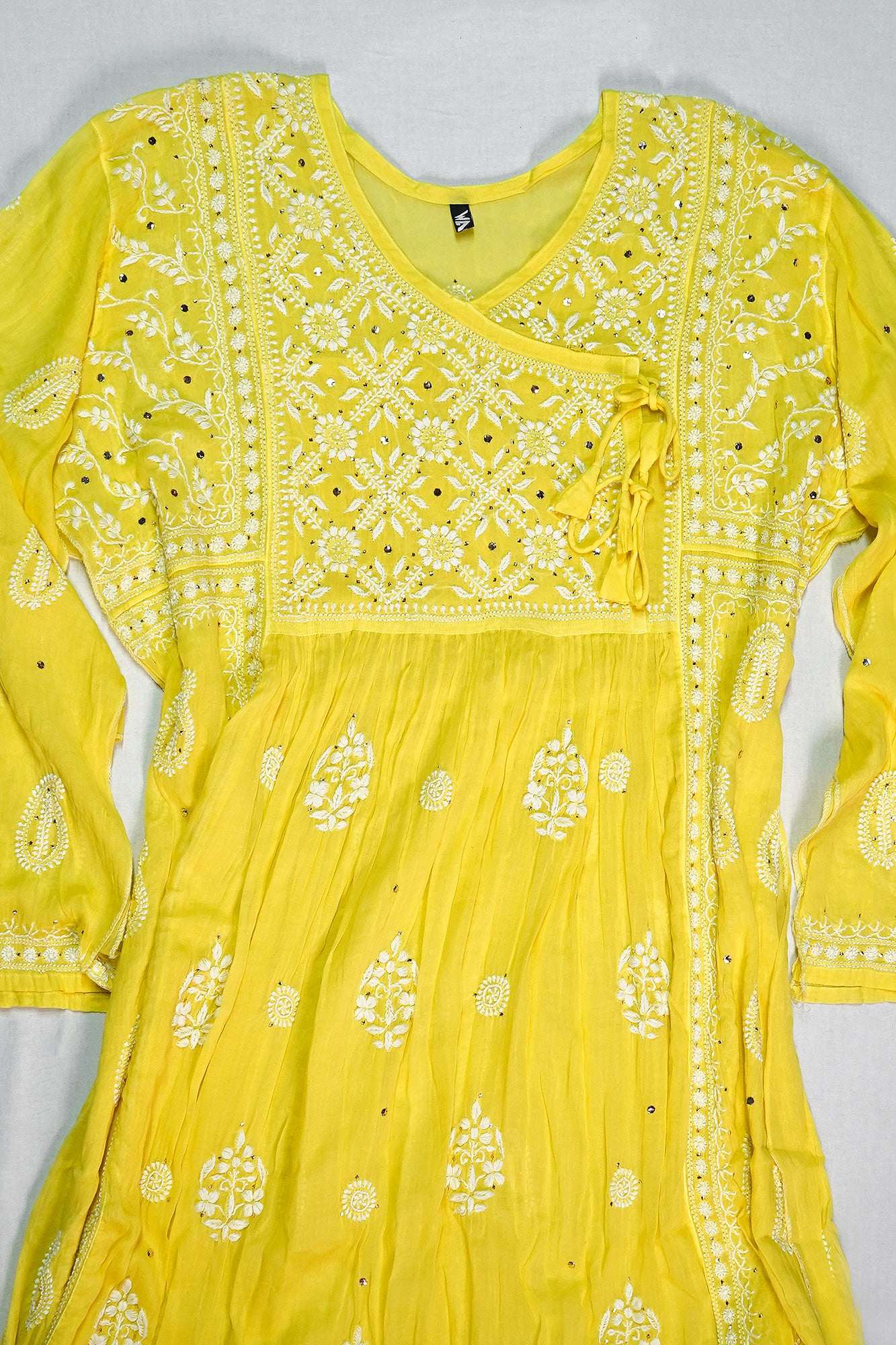 WACA Shabnami Peela- Pure Mul Cotton Angarkha Set