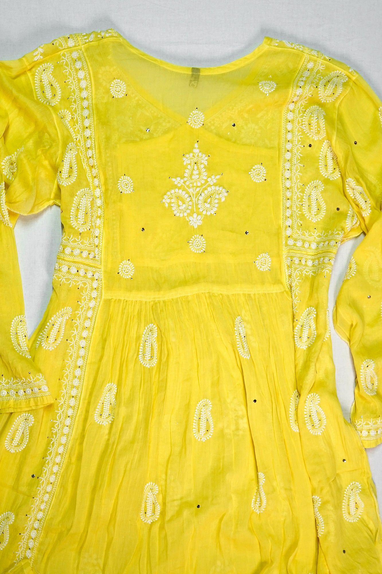 WACA Shabnami Peela- Pure Mul Cotton Angarkha Set