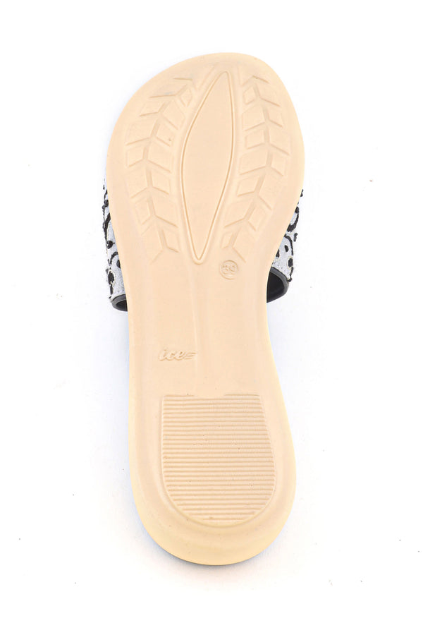 GRAY AND BLACK CHIKANKARI FLATS