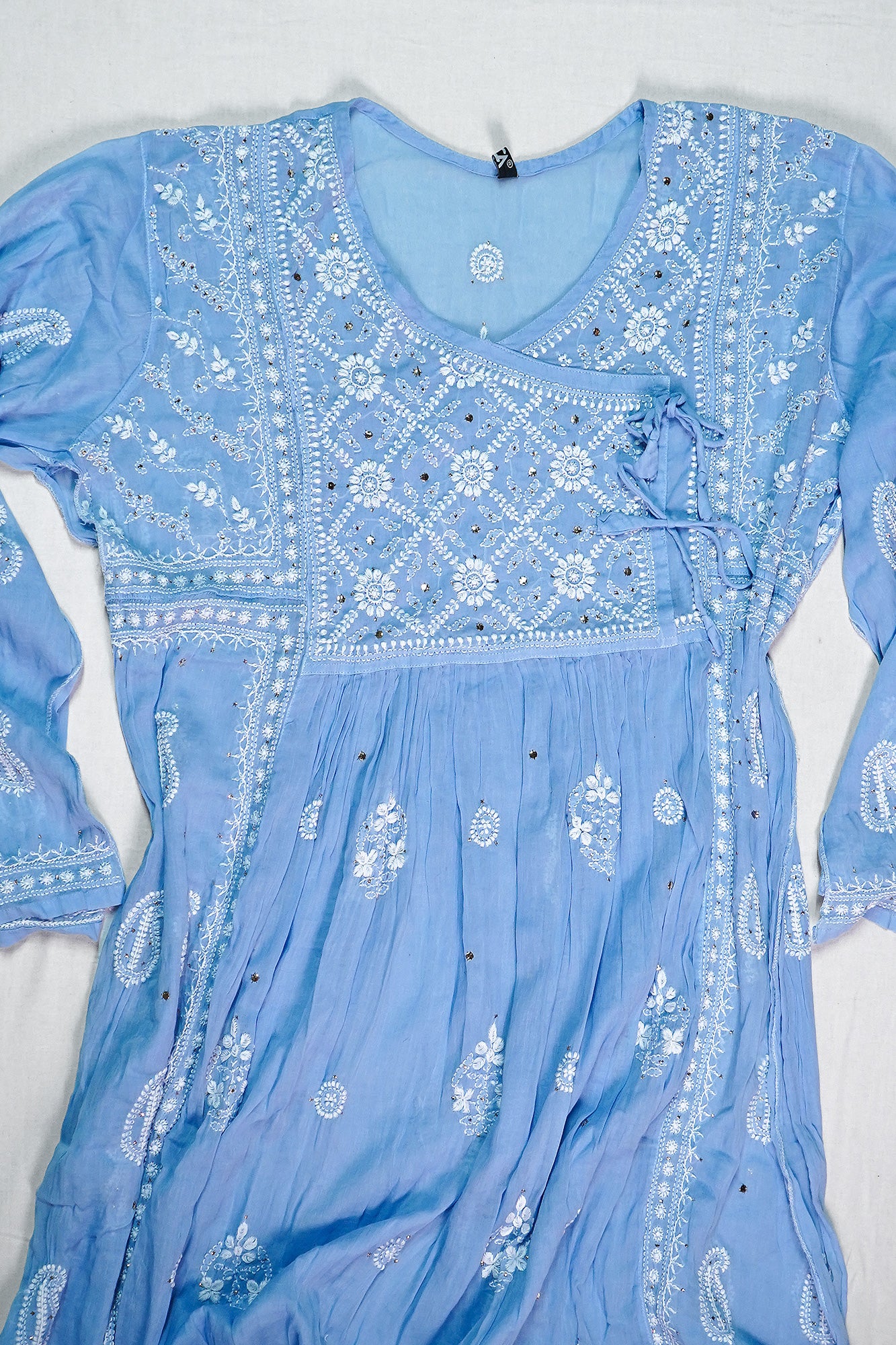 WACA Aasmani Neel - Pure Mul Cotton Angarkha Set