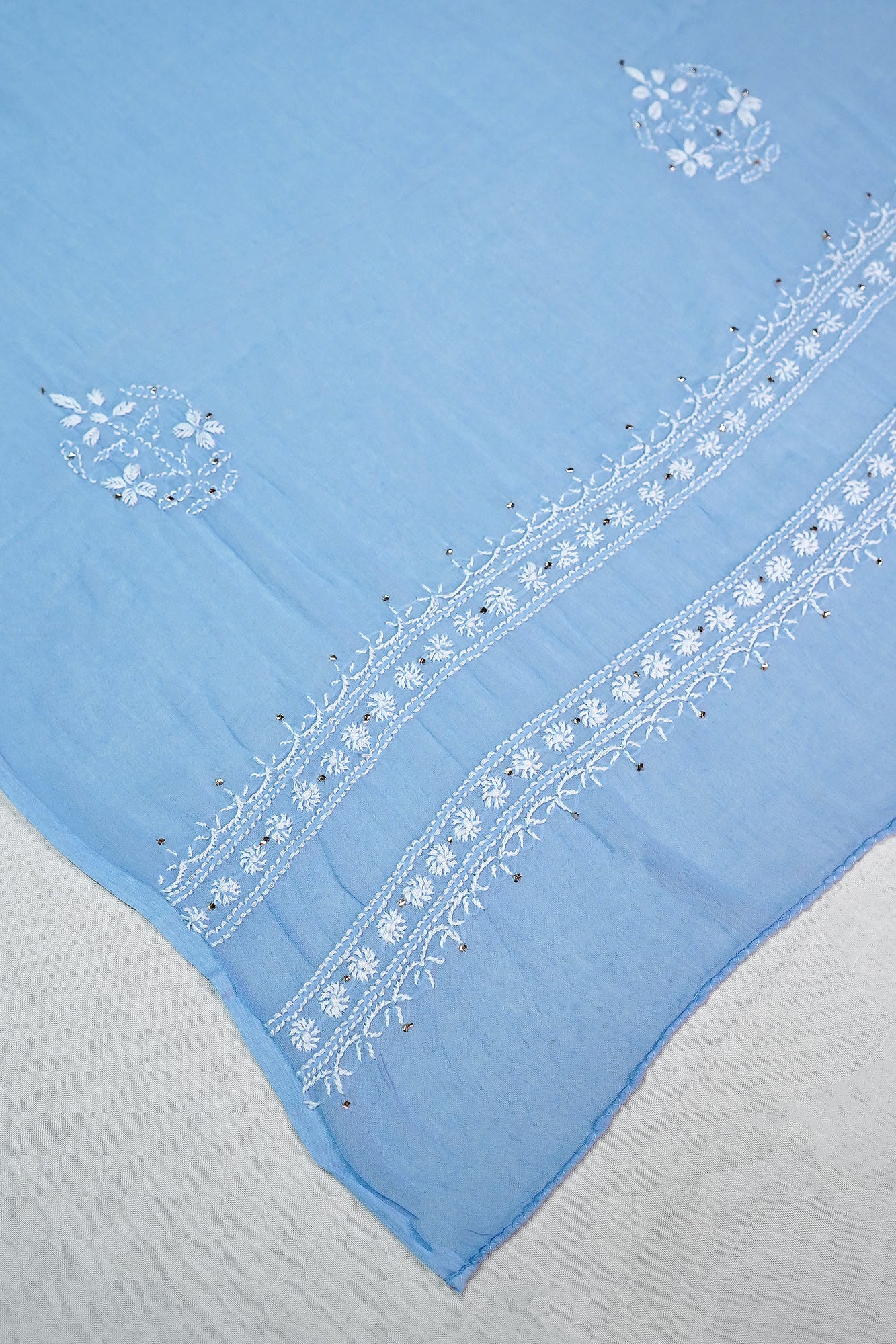 WACA Aasmani Neel - Pure Mul Cotton Angarkha Set