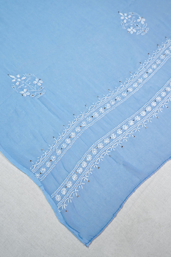 WACA Aasmani Neel - Pure Mul Cotton Angarkha Set