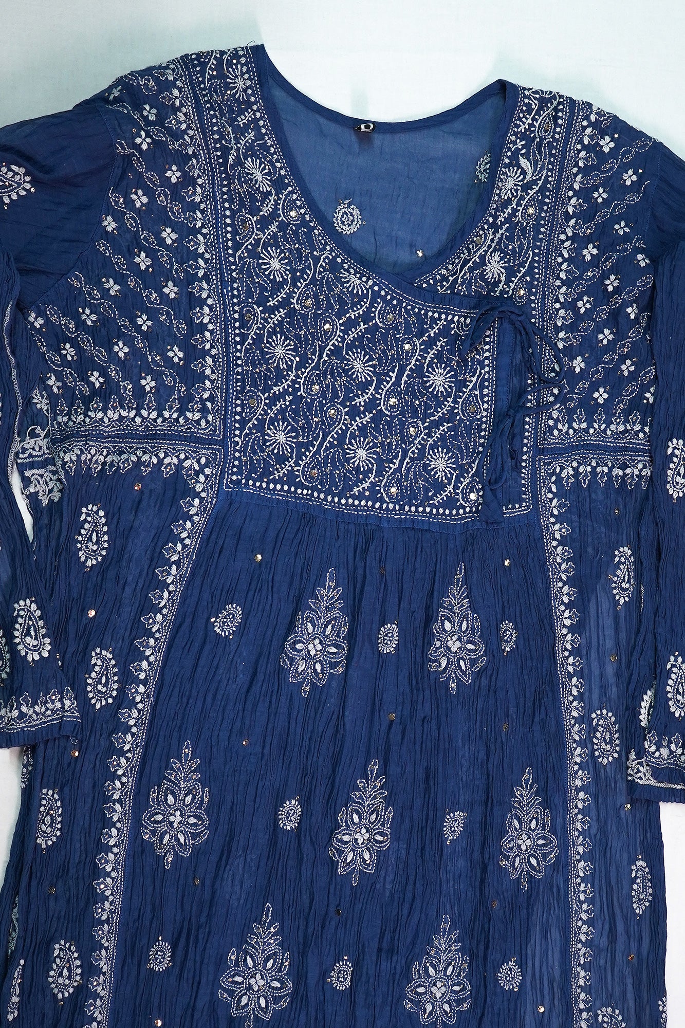 WACA Neel-e-Lucknow – Pure Mul Chanderi Angarkha Set